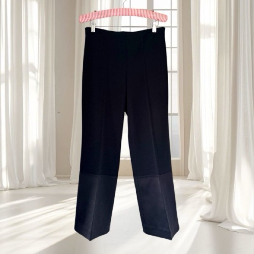 Theory Black Crepe Satin Cuff Dress Pants Size 2